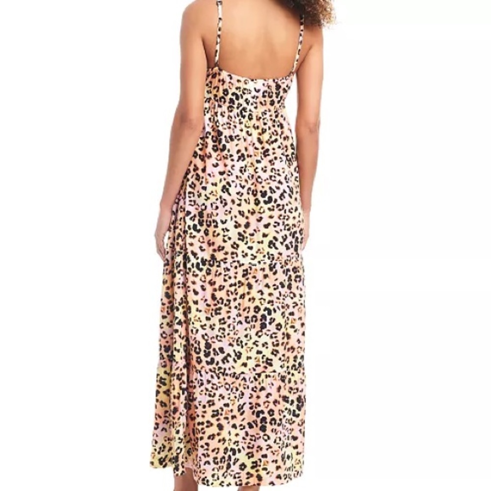 Bar III Multicolor Leopard Maxi Swim Cover-Up Dress - Picture 2 of 6